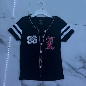 On Fire Kids Black and White Striped Jersey